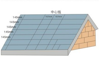 屋面油氈瓦的施工安裝要求(圖1) 油氈瓦屋面彈線工序